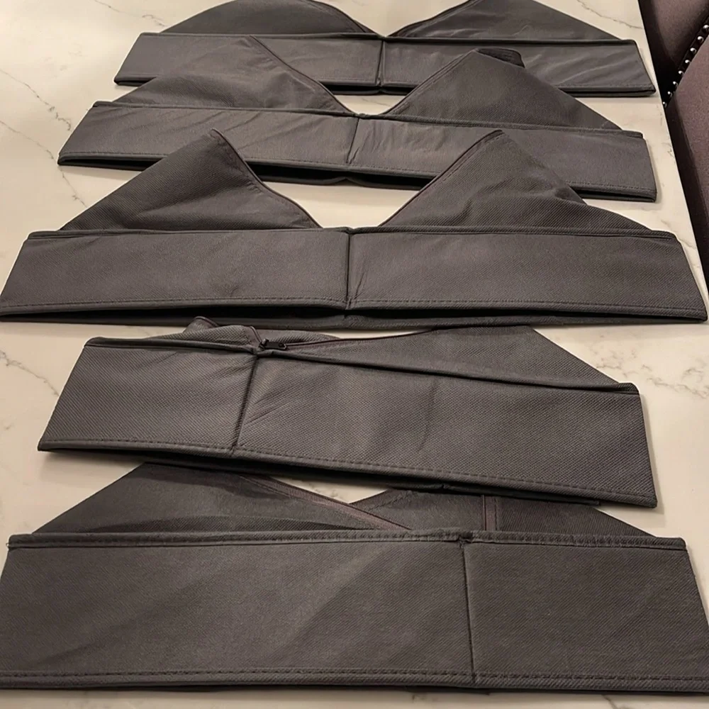 Set of 8 charcoal grey drawer organizers